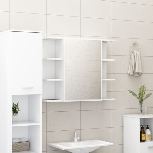 vidaXL Kupaonski ormarić s ogledalom bijeli 80x20,5x64 cm od iverice Cijene