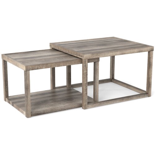 Costway Set Pravokotna mizica za kavo prekriva 2 kosa, (5000081593) Slike