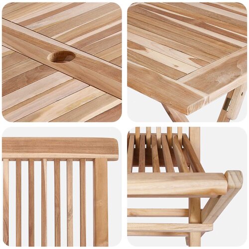  Set vrtnih namje&amp;scaron;taja 5 kom. Prirodna Čvrsto teak drvo Slike
