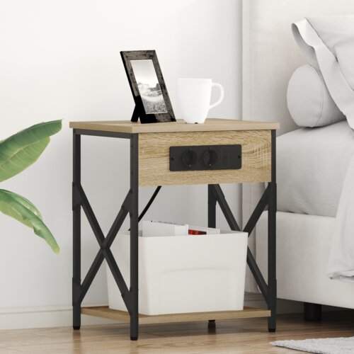 vidaXL Nočna omarica s predalom 2 pcs sonoma hrast 41 x 31 x 51 cm Cene