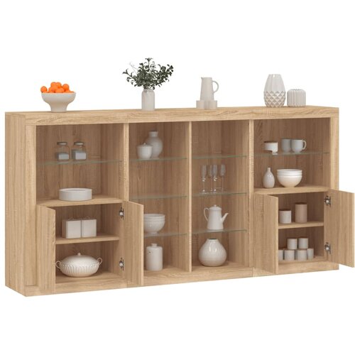  The Living Store Komoda z LED lučkami sonoma hrast 202x37x100 cm - Komoda, (21453427) Cene