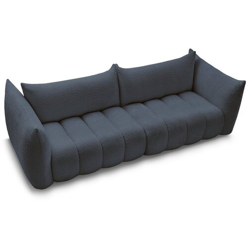 Bobochic Paris Temno modra sedežna garnitura iz tkanine boucl&amp;eacute; 286 cm Azra &amp;ndash; Slike