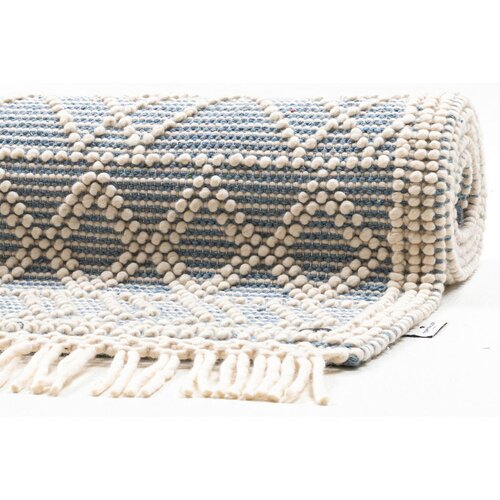 Tom Tailor ROČNO TKANA PREPROGA Colored Macrame four 160/230 cm tkano krem barve, pastelno modra Slike