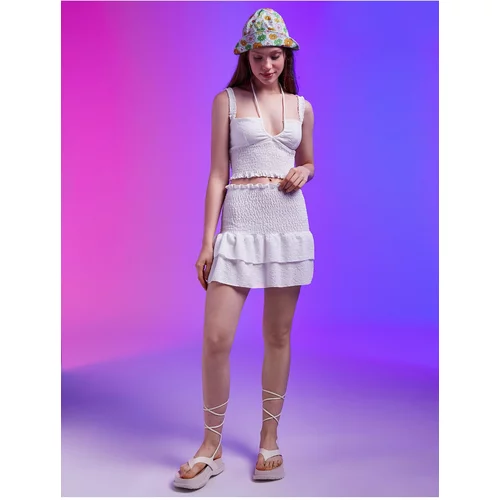 Koton Ruffle Mini Skirt With Gippes