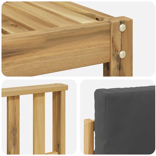  Set vanjskih sofa 7 kom. Bijela i antracit Poliester Smeđa 306 x 128,5 x 73 cm Slike