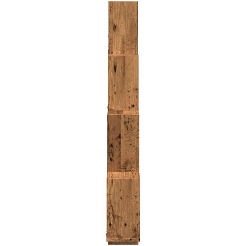  Zidna kockasta polica staro drvo 90x15x119,5 cm Slike