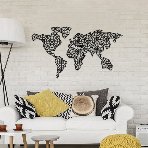 Pirudem Crna metalna zidna dekoracija The World Is Mine, 120 x 64 cm Cijene