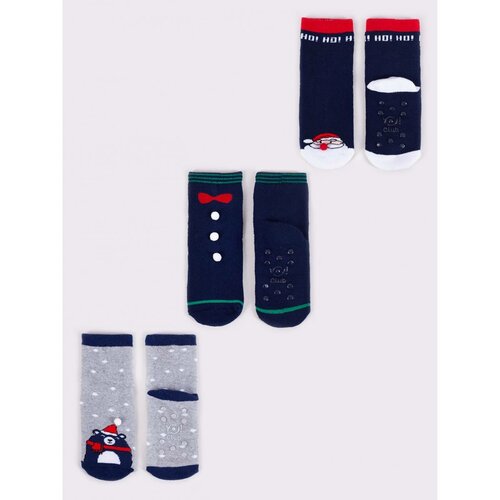 Yoclub Kids's Children's Christmas Terry 3Pack Socks SKF-X001U-AA0D-0002 Cene