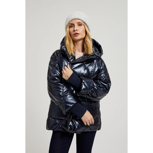 Moodo Women's quilted metallic jacket - dark blue Cijene