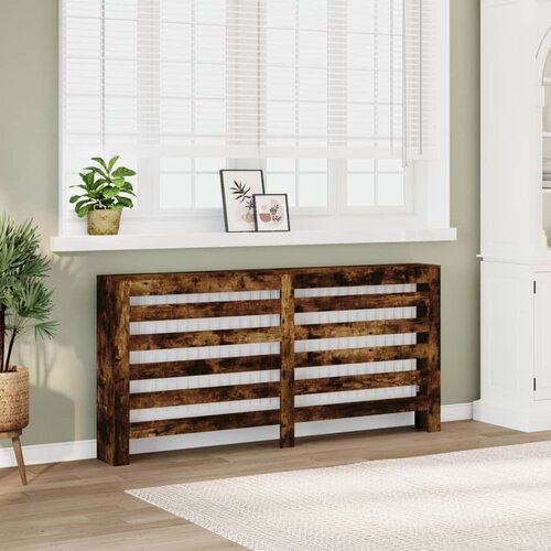 vidaXL Pokrov za radiator dimljen hrast 175x20x82 cm inženirski les Cene