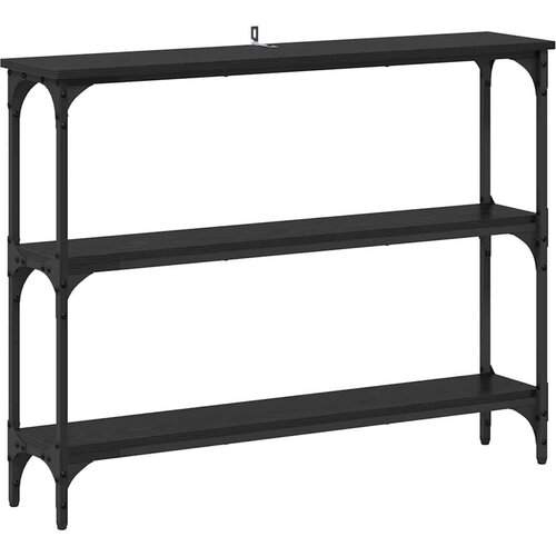  Konzolna stolica s policom Crni hrast 100 x 22.5 x 75 cm Slike