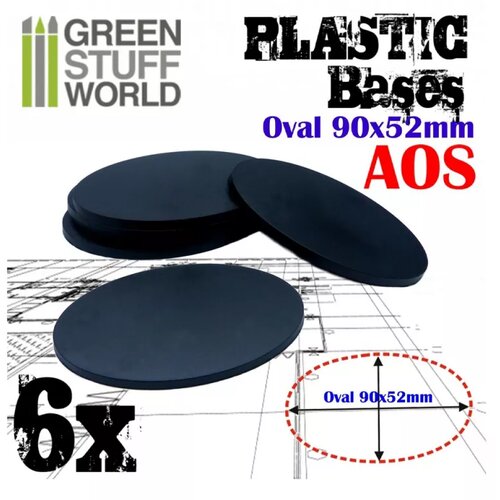 Green Stuff World Plastic Oval Base 90x52mm- PACKx6 Slike
