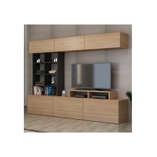 Hanah home tv polica sasa teak black Slike