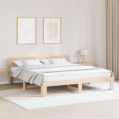 vidaXL Posteljni okvir s hrbtom 180x200 cm iz trdnega borovega lesa Cene