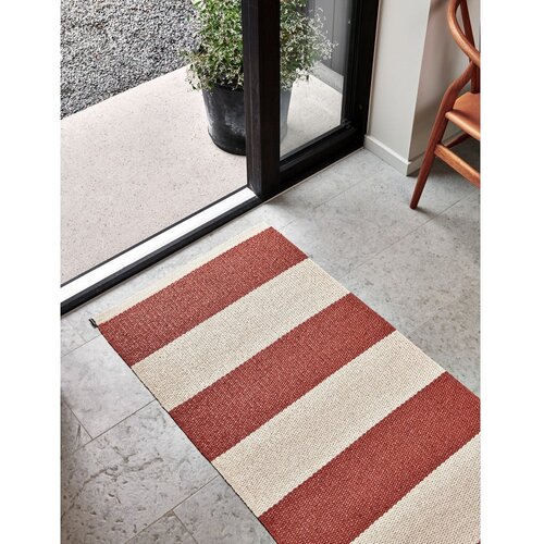 Pappelina opečnato oranžen/kremno bel zunanji in notranji tekač 70x150 cm bob brick &amp;ndash; Slike