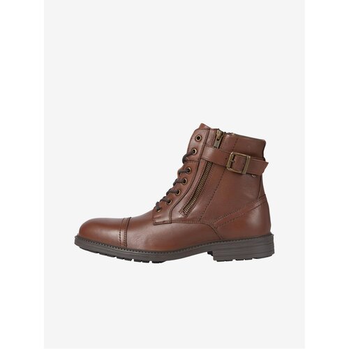 Jack & Jones Brown Men's Leather Winter Ankle Boots Holland - Men Cene