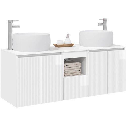  Set ormarića za kupaonicu 3 kom. Bijela visokog sjaja 49,5 x 44,5 x 66 cm Slike