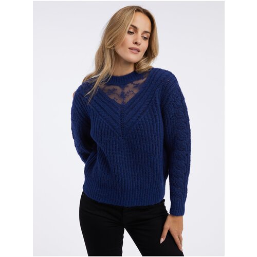 Orsay Women's Sweater with Lace in Navy Blue - Women Cijene