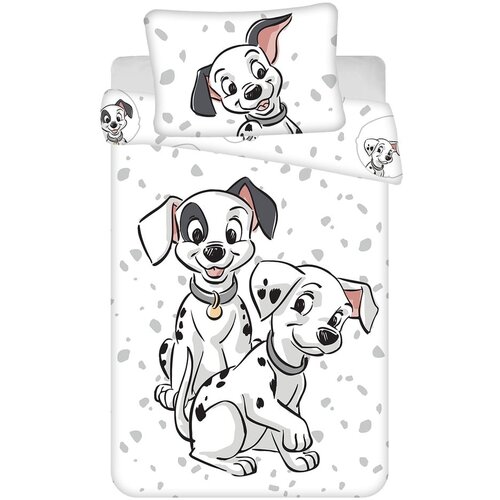 Jerry Fabrics Bela bombažna otro&amp;scaron;ka posteljnina za otro&amp;scaron;ko posteljico 100x135 cm 101 Dalmatians &amp;ndash; Slike