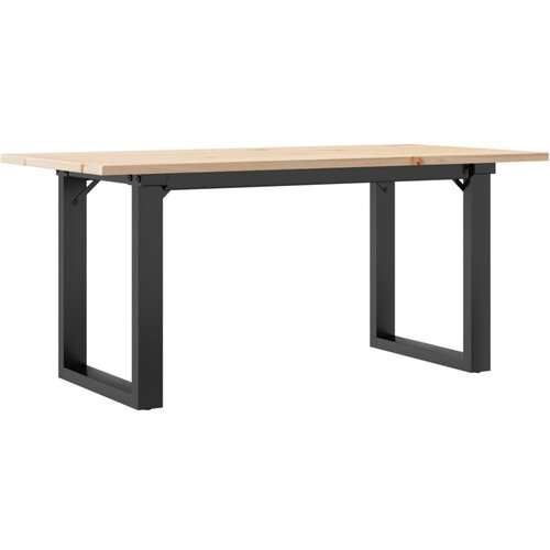 VidaXL Klubska mizica O okvir 100x50x45 cm trdna borovina lito železo, (21298264) Slike