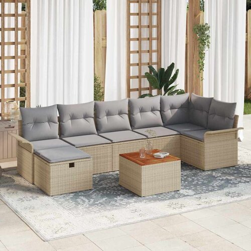  Sjedeća garnitura za vrt 8 kom. poliratan 297,5 x 132,5 x 85 cm Slike