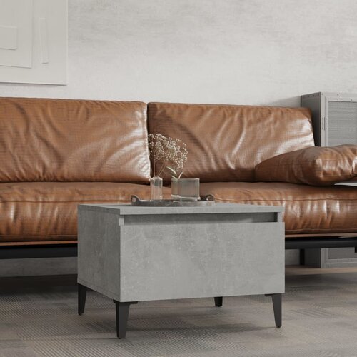 vidaXL Stranska mizica betonsko siva 50x46x35 cm inženirski les Cene