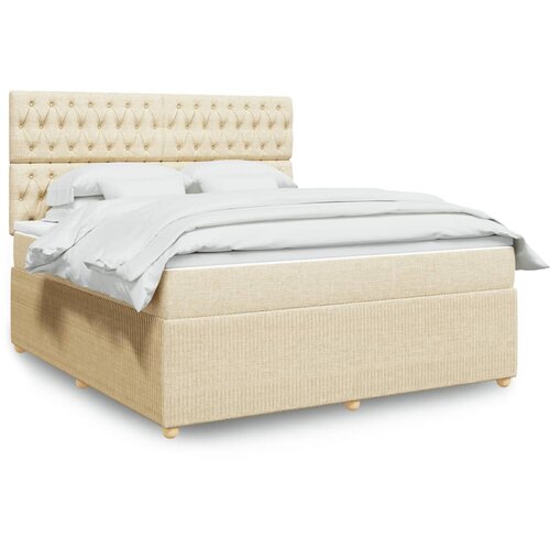 vidaXL Krevet s oprugama i madracem krem 180x200 cm od tkanine Cene