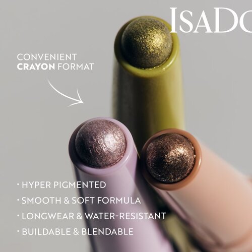 IsaDora The Eyeshadow Stick Shimmer dolgoobstojna senčila za oči v svinčniku z ble&amp;scaron;čicami odtenek 45 Green Shimmer 1.2 g Slike