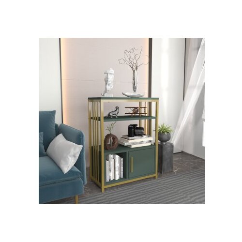 Woody Fashion Polica za knjige Letos Green Gold Cene