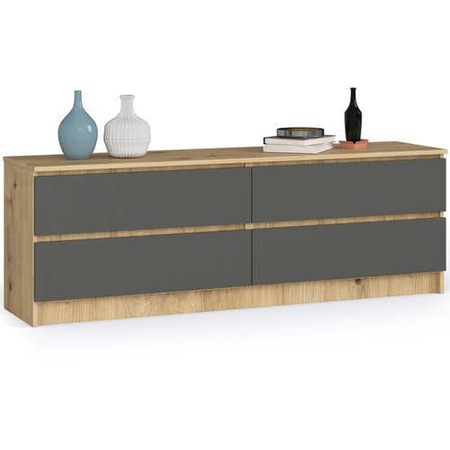 AKORD KOMODA K160 4SZ CLP DĄB ARTISAN / SIVI, (21703273) Cene