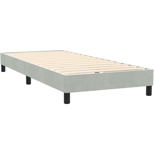 Box Spring krevet s madracem svijetlo sivi 80x220 cm samt Slike