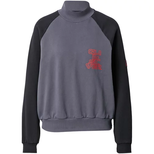 Quiksilver Sportska sweater majica 'UPSIDEDOWN' tamo siva / crvena / crna