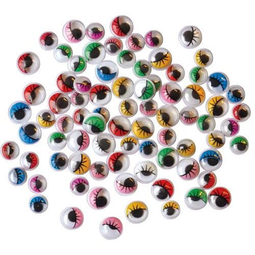 Playbox Set obojenih pokretnih očiju s trepavicama 7-10 mm, 230 komada Cene