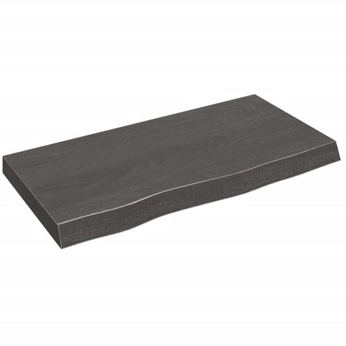VidaXL Stenska polica temno siva 80x40x6 cm obdelana trdna hrastovina, (20650685) Slike