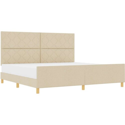 VidaXL okvir za krevet krem 200x200 cm tekstil Slike