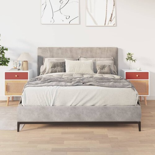 VidaXL Nočna omarica 2 kosa bela 40x30x55 cm inženirski les Slike