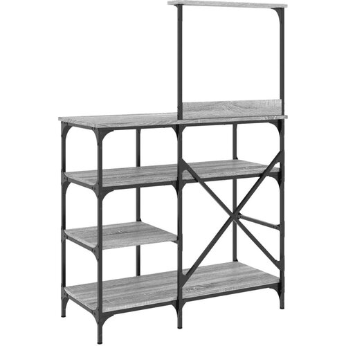 vidaXL Pekarski stalak siva boja hrasta 90x40x132 cm od drva i metala Cijene