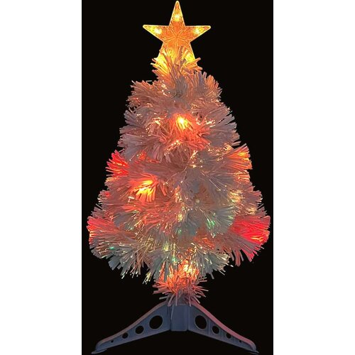 VidaXL Umjetno božićno drvce LED bijelo 64 cm od optičkih vlakana Slike
