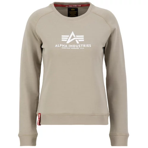 Alpha Industries Sweater majica pijesak / bijela