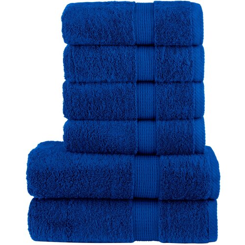 vidaXL 6-dijelni vrhunski set ručnika plavi 600 gsm 100 % pamuk Cijene