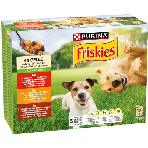 Friskies Adult u želeu s govedinom, piletinom i janjetinom - 12 x 85 g Cijene