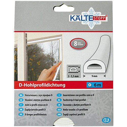KÄLTESTOPP Tesnilo K&auml;ltestopp D-profil (belo, 6 m) Cene