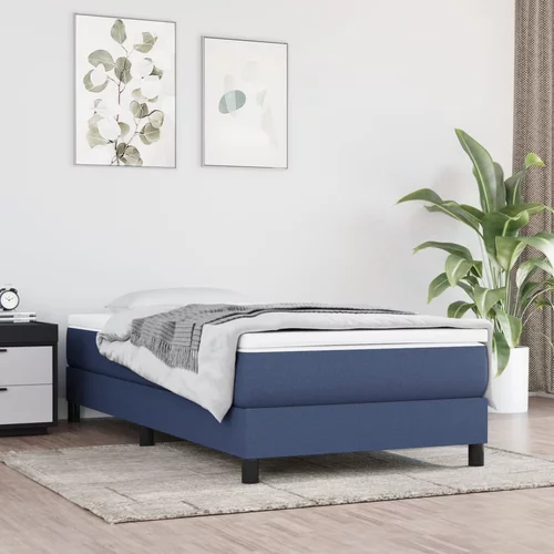 vidaXL Okvir za krevet s oprugama plavi 90x190 cm od tkanine