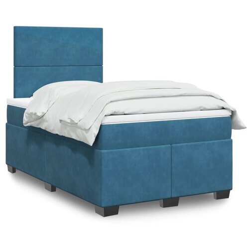 VidaXL Krevet s oprugama i madracem plavi 120 x 190 cm bar&amp;scaron;un Slike