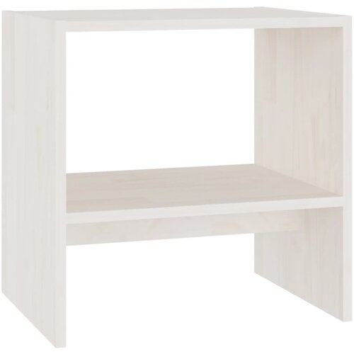 Maison Chic Nočna omarica - Nočna miza bela 40x30,5x40 cm trdna borovina, (21687519) Slike