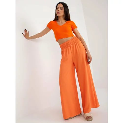 Fashion Hunters Light orange high-waisted Swedish trousers