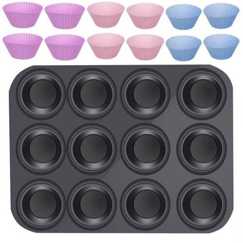  Teflonska posuda + 12 silikonskih kalupa za pečenje muffina Slike