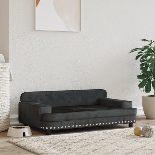 VidaXL Pasja postelja črna 90x53x30 cm žamet Slike