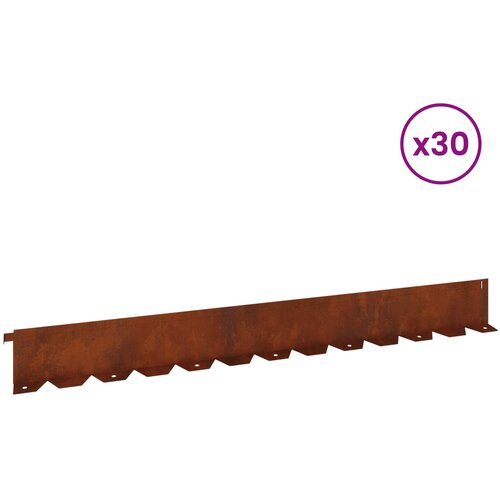  Ograda oko Travnjaka 30 pcs 102 x 10 x 4 cm Čelik Rđa Slike