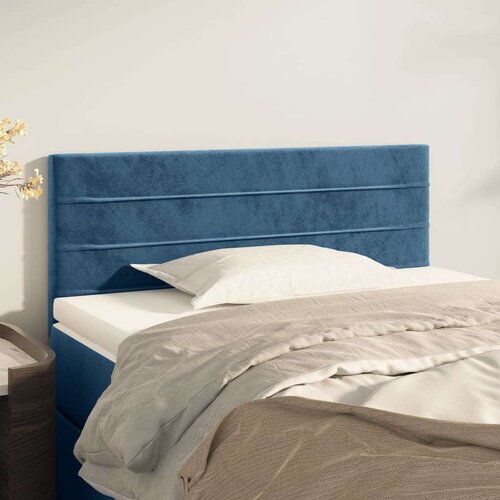 Posteljno vzglavje temno modro 80x5x78/88 cm žamet Slike